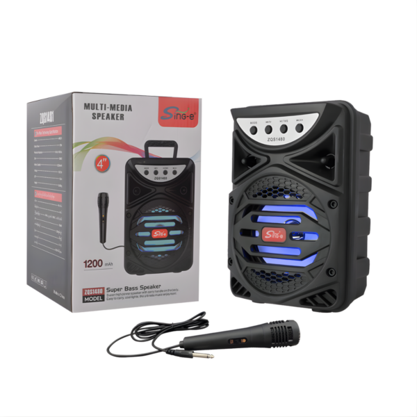 Altavoz Inalámbrico Portátil Para Karaoke Con Micrófono Led