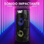 Altavoz Doble Bocina Bluetooth Portátil Led Luces Rgb - Imagen 3