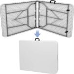 Mesa Plegable 180x74cm Portátil Tipo Maleta Exterior Jardín - Imagen 4
