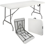 Mesa Plegable 180x74cm Portátil Tipo Maleta Exterior Jardín
