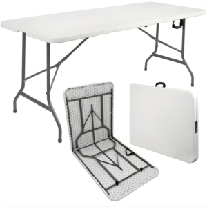 Mesa Plegable 180x74cm Portátil Tipo Maleta Exterior Jardín