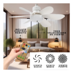 Foco Ventilador LED 40W E27 con Control Remoto 6 Aspas - Imagen 3