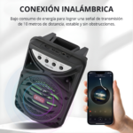Altavoz Inalámbrico Portátil Para Karaoke Con Micrófono Led - Imagen 4