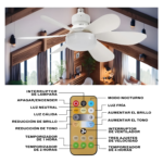 Foco Ventilador LED 40W E27 con Control Remoto 6 Aspas - Imagen 5