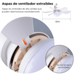 Foco Ventilador LED 30W E27 6 Aspas con Control Remoto - Imagen 7