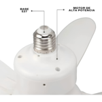Foco Ventilador LED 40W E27 con Control Remoto 6 Aspas - Imagen 6