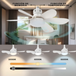 Foco Ventilador LED 40W E27 con Control Remoto 6 Aspas - Imagen 7