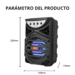 Altavoz Inalámbrico Portátil Para Karaoke Con Micrófono Led - Imagen 9